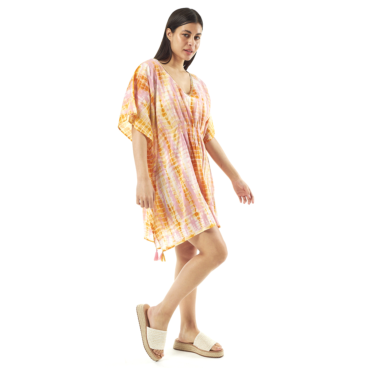 Verde Γυναικείo Καφτάνι 47-0078 Cotton Ινδίας Ρόζ