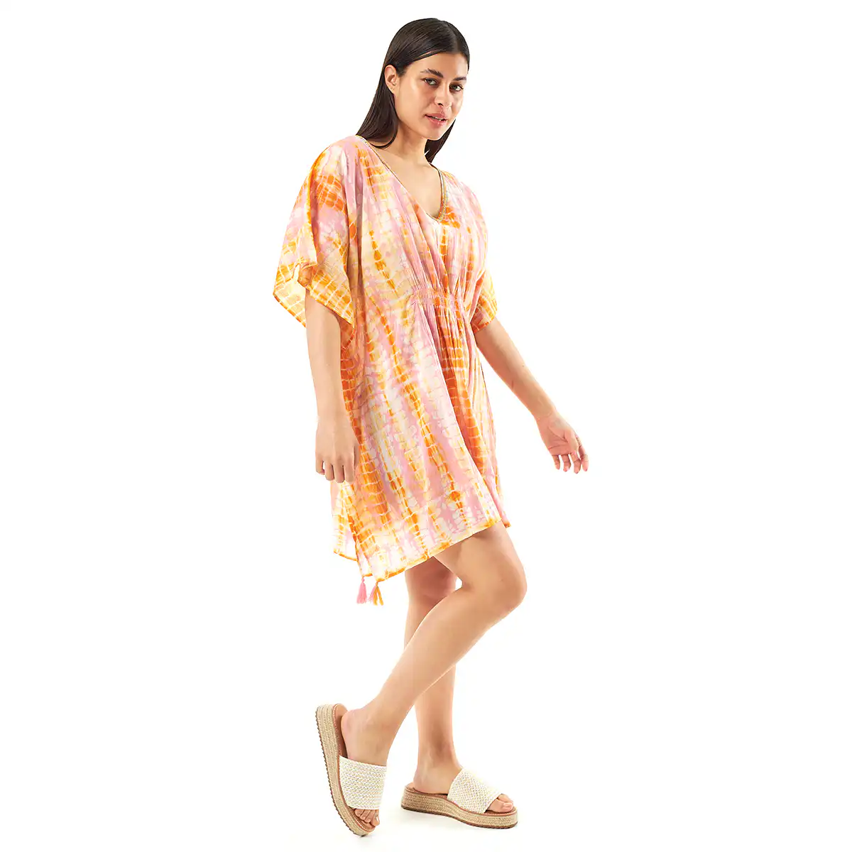 Verde Γυναικείo Καφτάνι 47-0078 Cotton Ινδίας Ρόζ