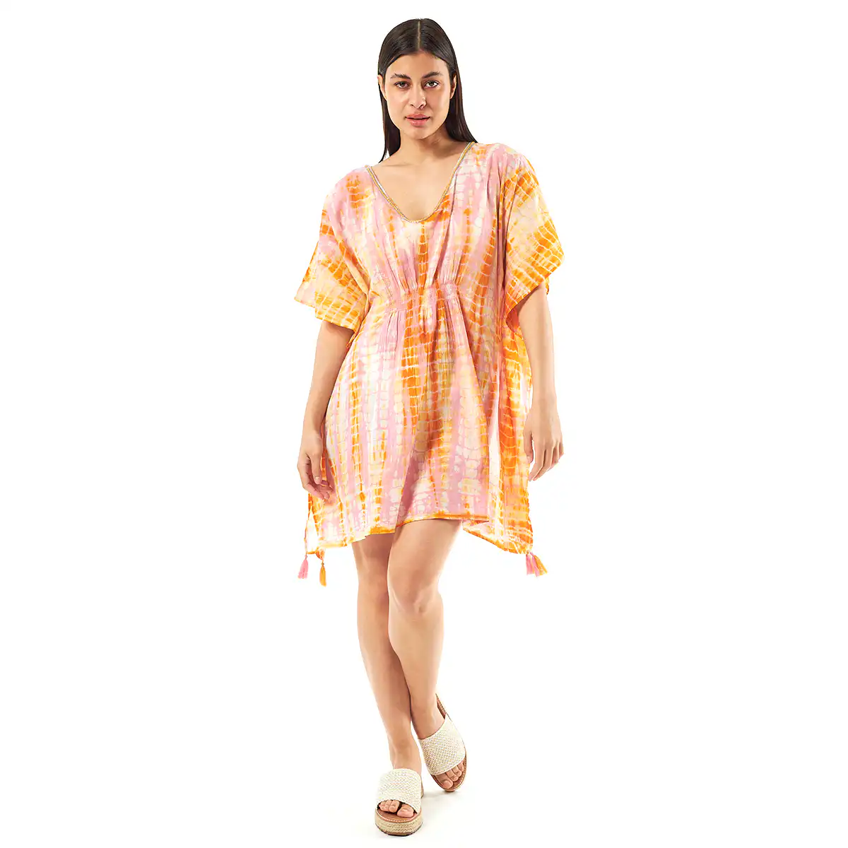 Verde Γυναικείo Καφτάνι 47-0078 Cotton Ινδίας Ρόζ