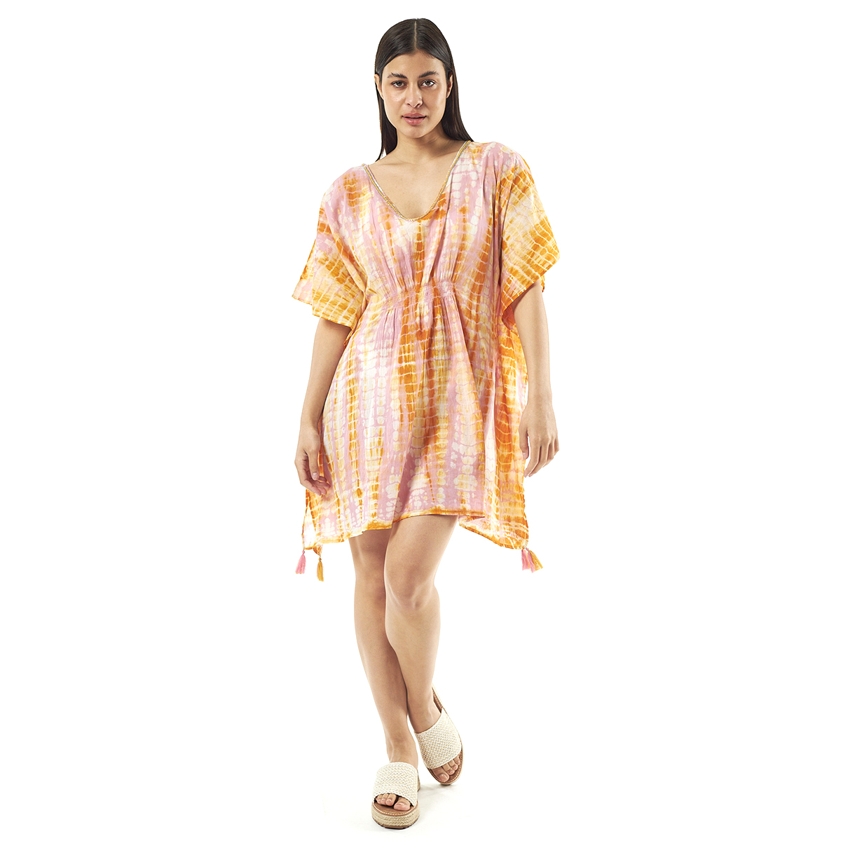 Verde Γυναικείo Καφτάνι 47-0078 Cotton Ινδίας Ρόζ