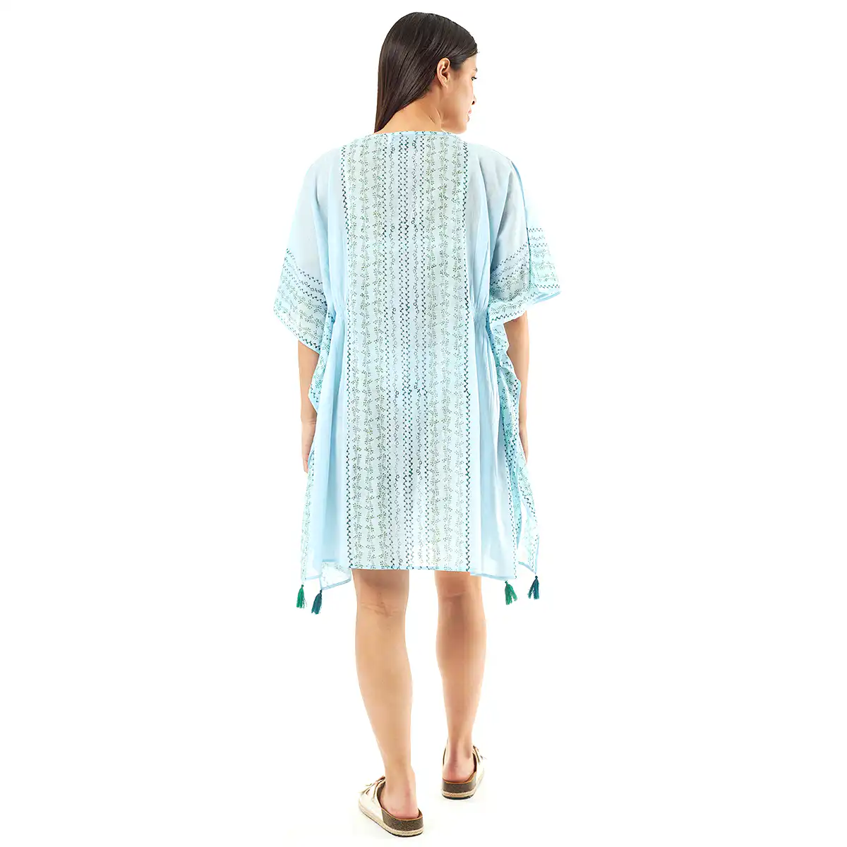 Verde Γυναικείo Καφτάνι 47-0079 Cotton Ινδίας Γαλάζιο