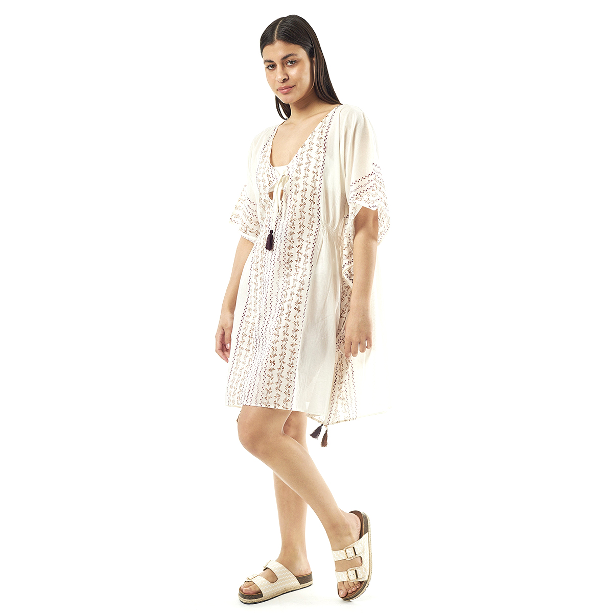 Verde Γυναικείo Καφτάνι 47-0079 Cotton Ινδίας Μπέζ