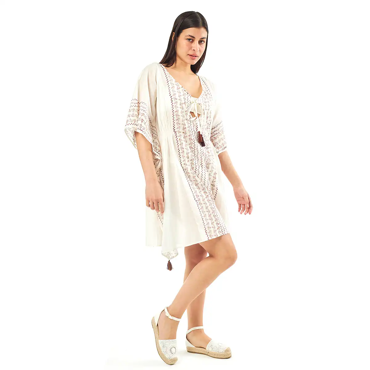 Verde Γυναικείo Καφτάνι 47-0079 Cotton Ινδίας Μπέζ