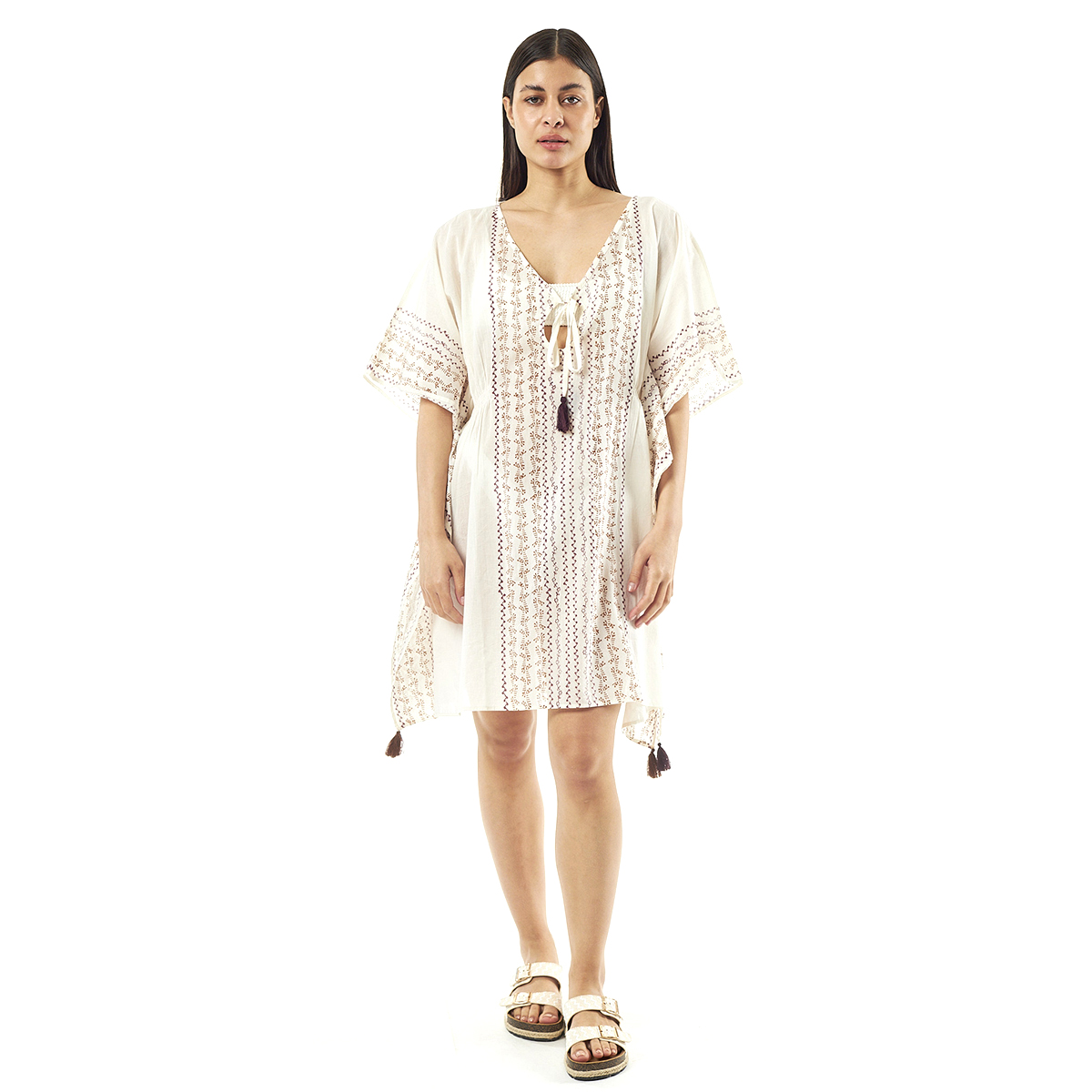 Verde Γυναικείo Καφτάνι 47-0079 Cotton Ινδίας Μπέζ