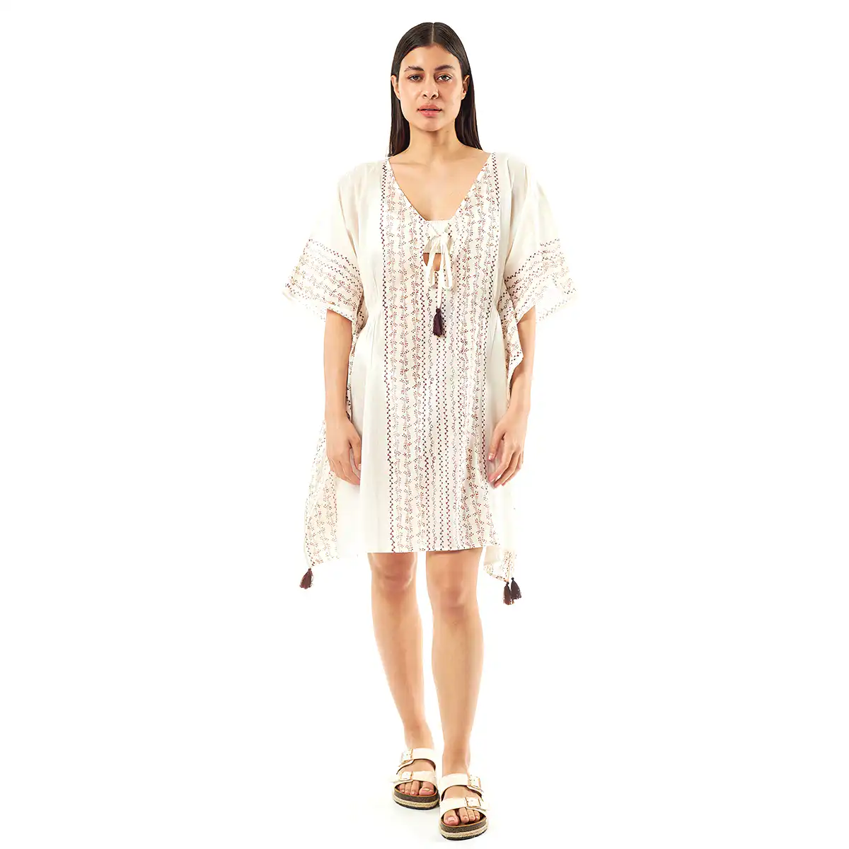 Verde Γυναικείo Καφτάνι 47-0079 Cotton Ινδίας Μπέζ