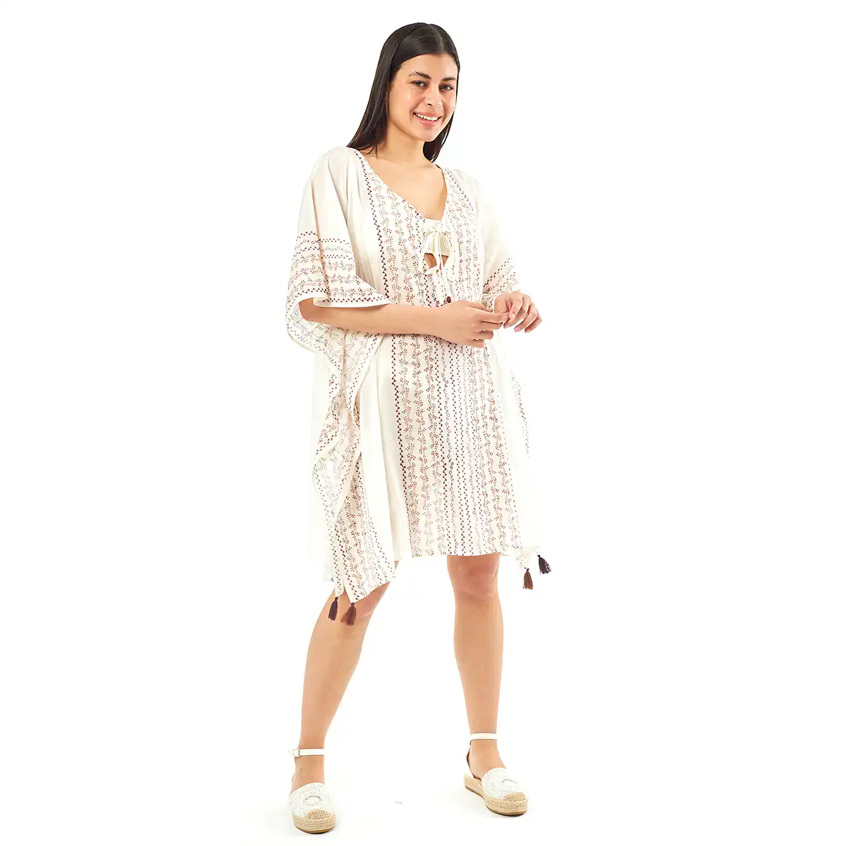 Verde Γυναικείo Καφτάνι 47-0079 Cotton Ινδίας Μπέζ