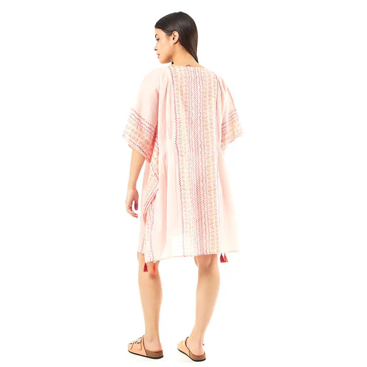 Verde Γυναικείo Καφτάνι 47-0079 Cotton Ινδίας Ρόζ Verde Γυναικείo Καφτάνι 47-0079 Cotton Ινδίας Ρόζ