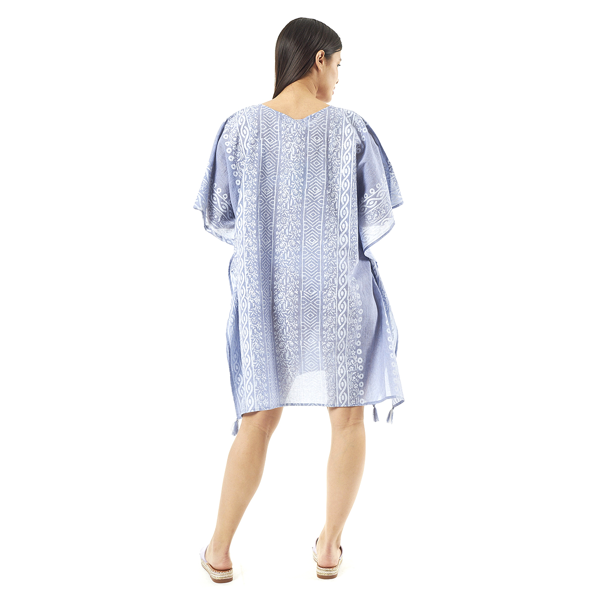 Verde Γυναικείo Καφτάνι 47-0080 Cotton Ινδίας Ανοιχτό Μπλέ