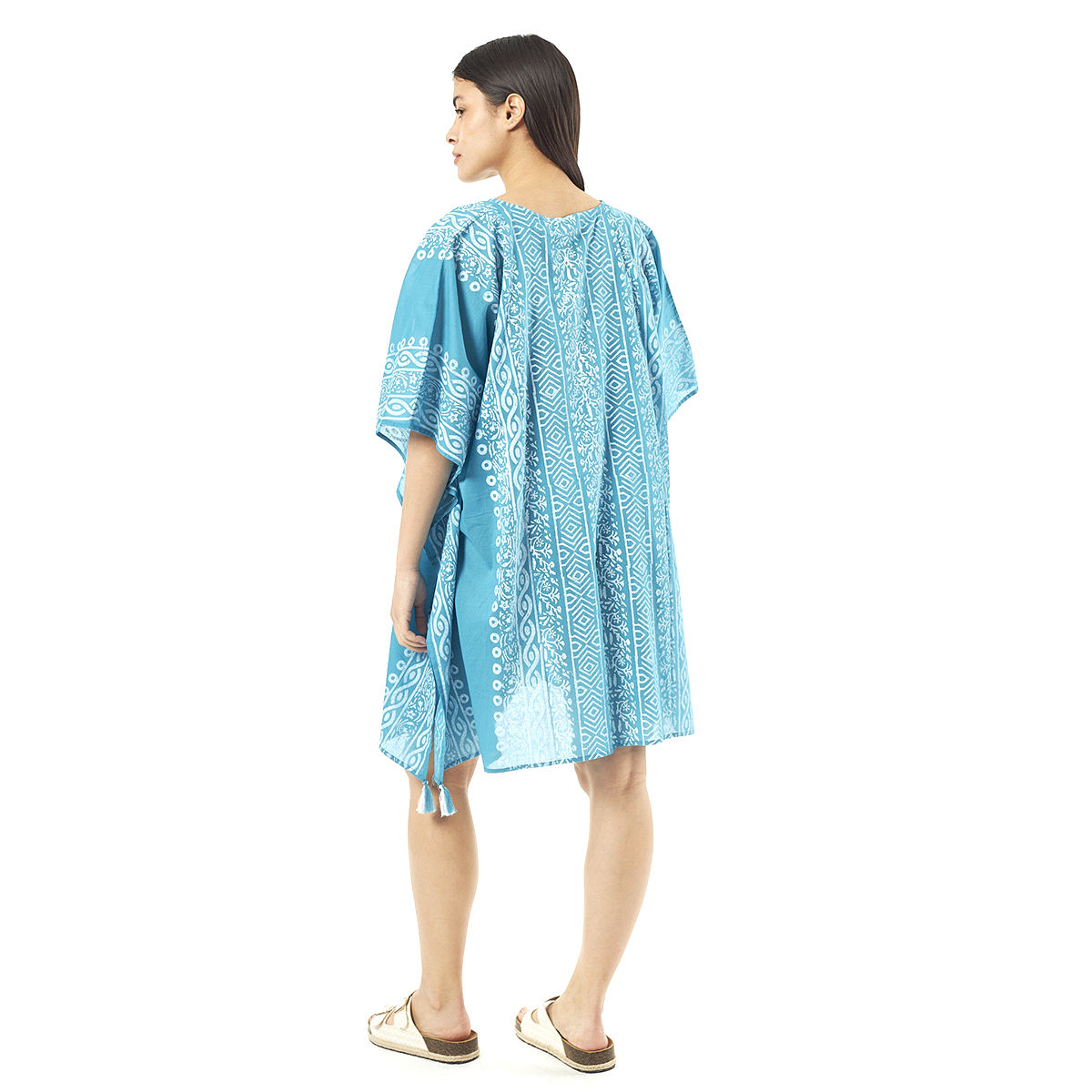 Verde Γυναικείo Καφτάνι 47-0080 Cotton Ινδίας Γαλάζιο