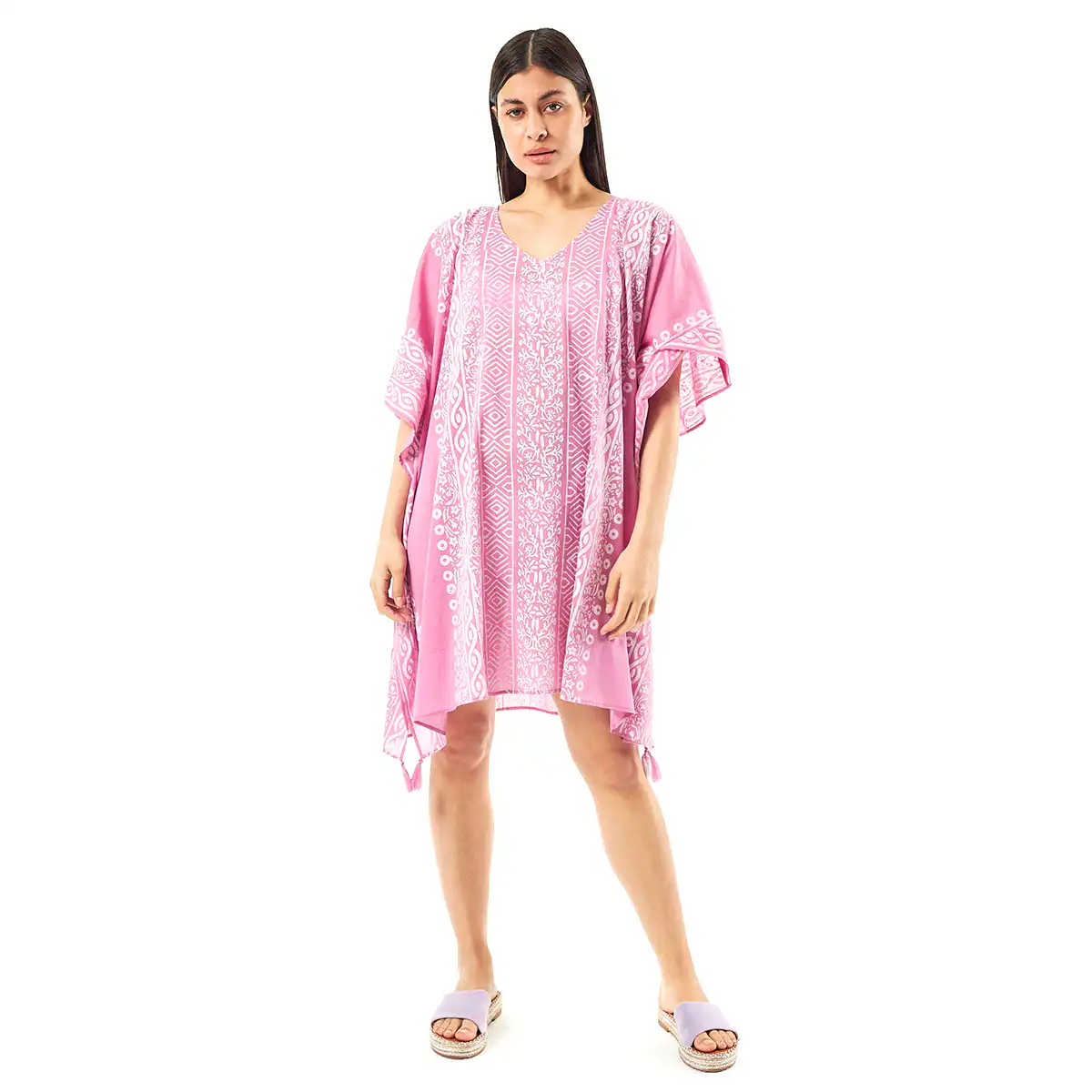 Verde Γυναικείo Καφτάνι 47-0080 Cotton Ινδίας Φούξια