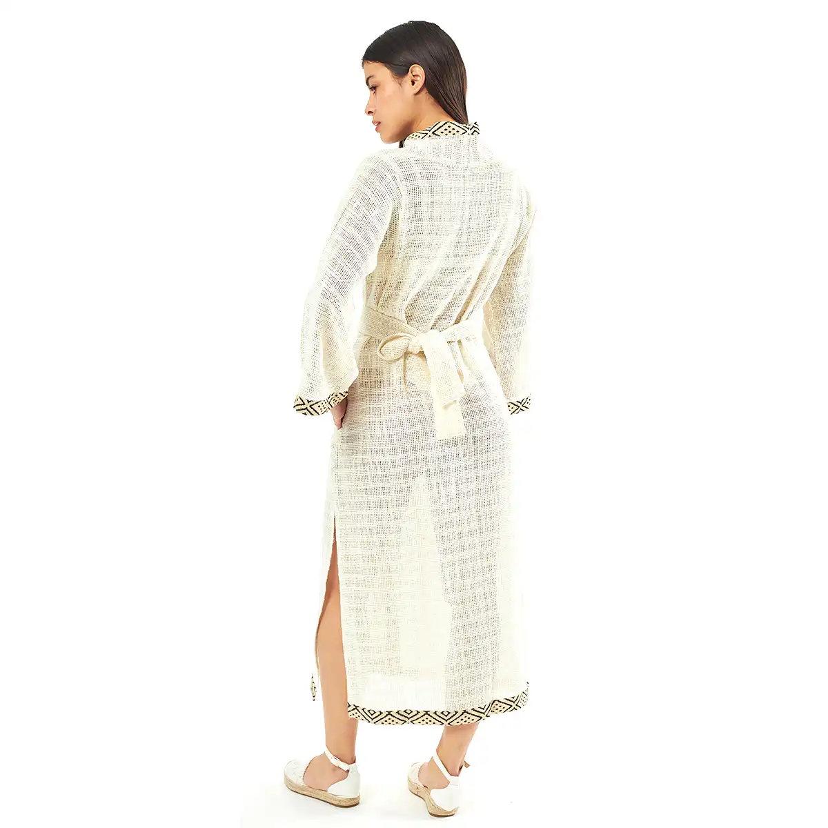 Verde Γυναικείo Καφτάνι 47-0081 Cotton Ινδίας Άσπρο