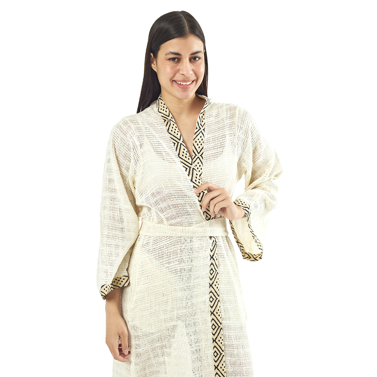 Verde Γυναικείo Καφτάνι 47-0081 Cotton Ινδίας Άσπρο