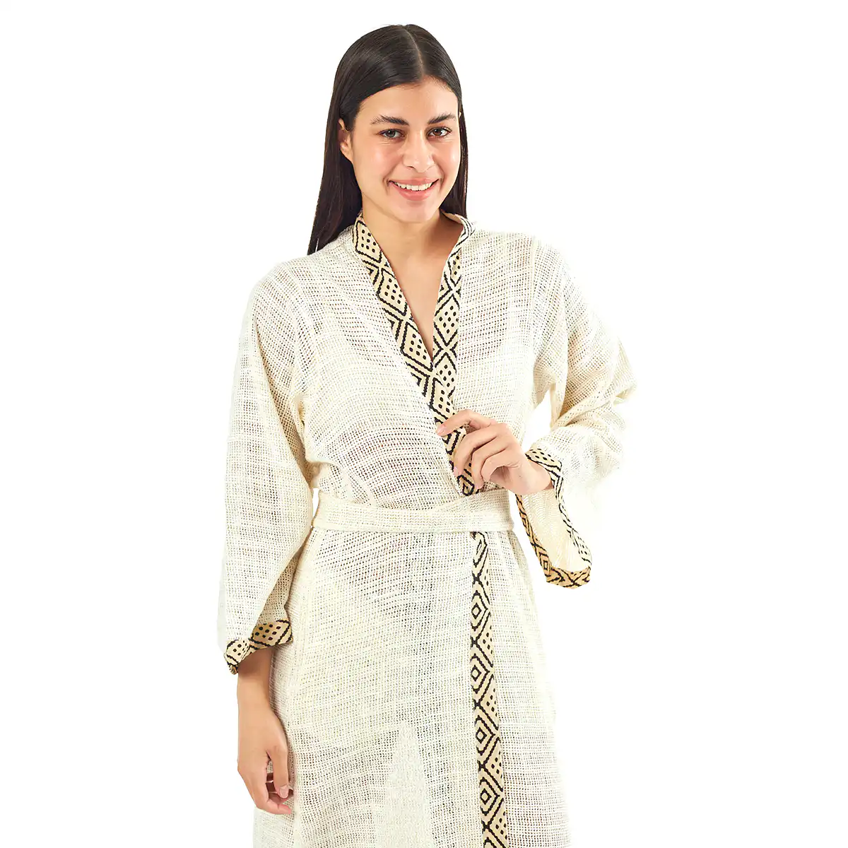 Verde Γυναικείo Καφτάνι 47-0081 Cotton Ινδίας Άσπρο