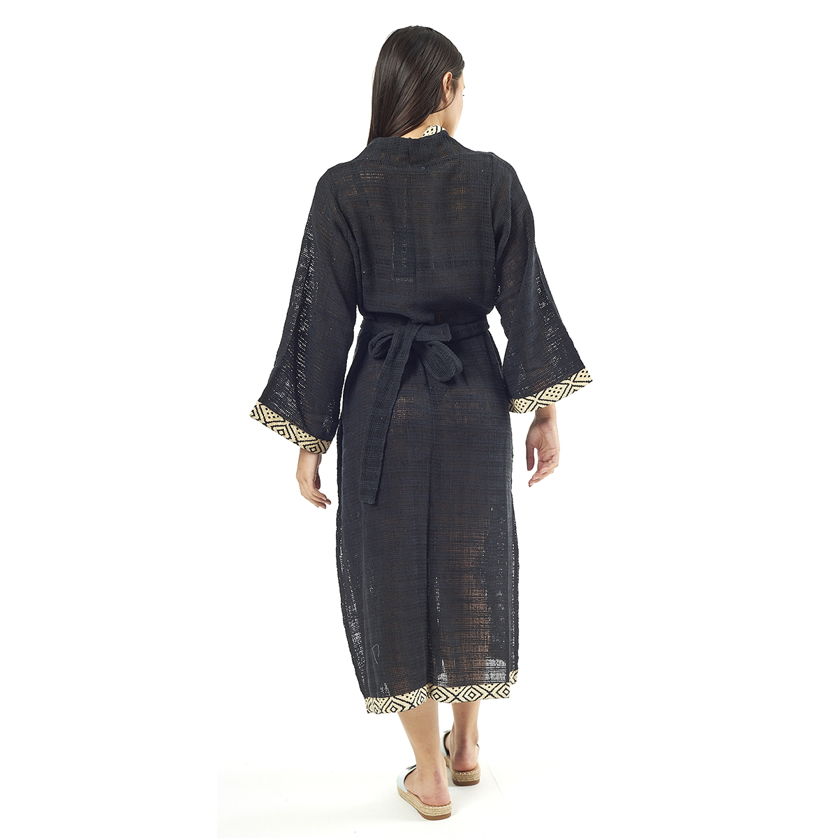 Verde Γυναικείo Καφτάνι 47-0081 Cotton Ινδίας Μαύρο