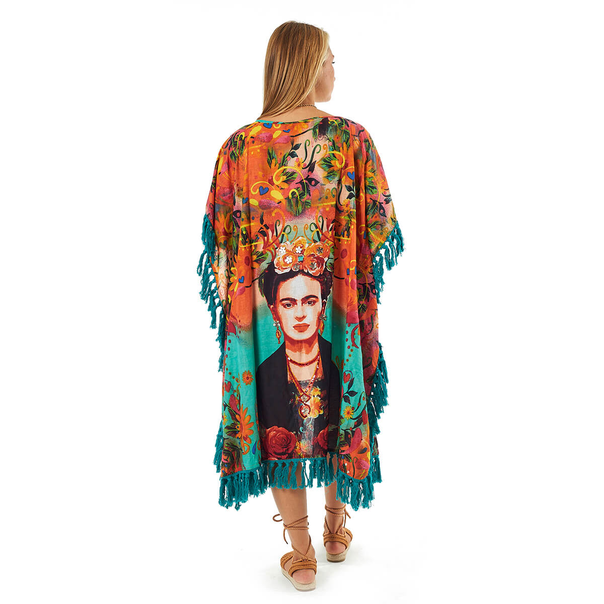 Verde Γυναικείο Καφτάνι 47-0103 Βαμβακερό Πολύχρωμο Verde Γυναικείο Καφτάνι 47-0103 Βαμβακερό Πολύχρωμο