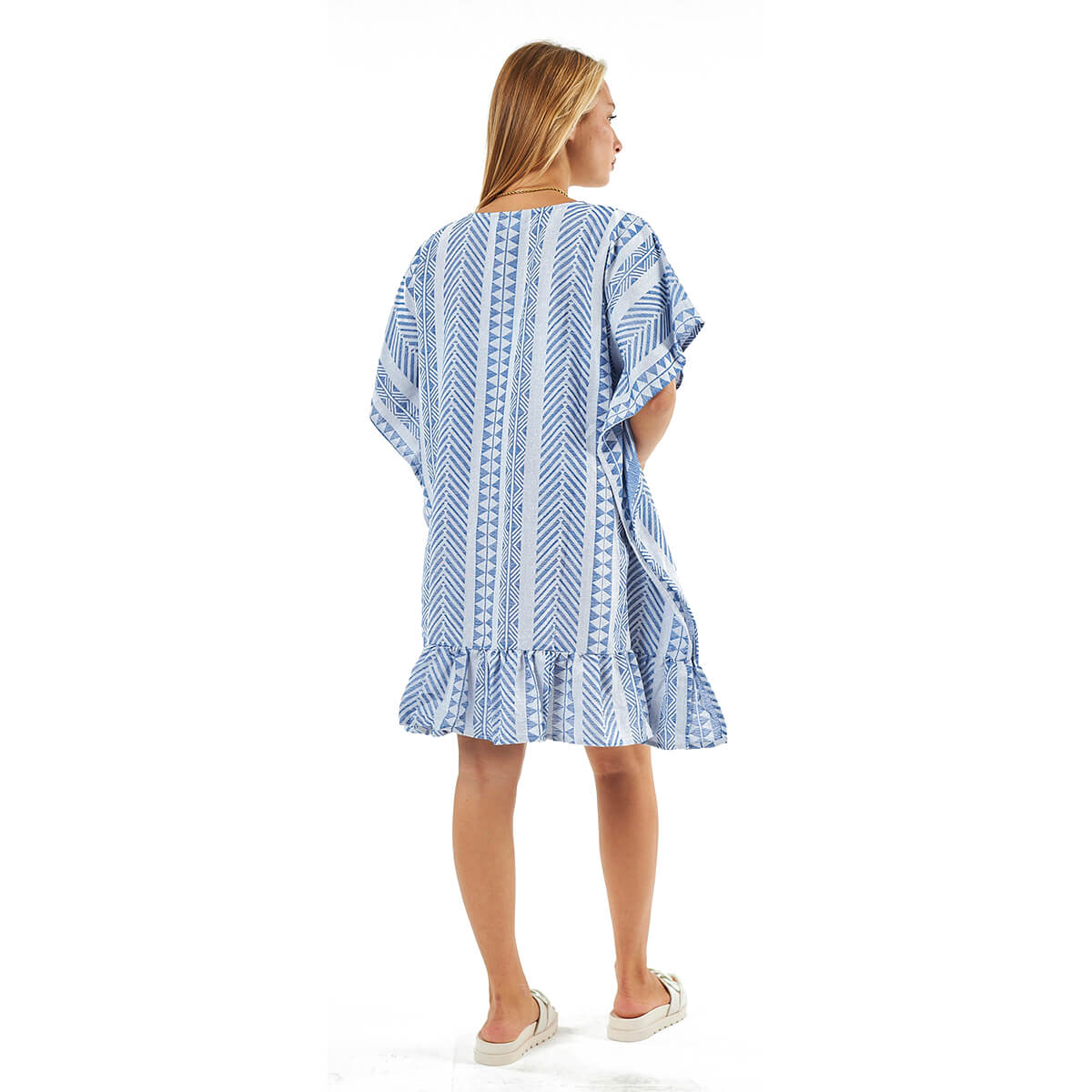 Verde Γυναικείο Καφτάνι 47-0109 Βαμβακερό Μπλε