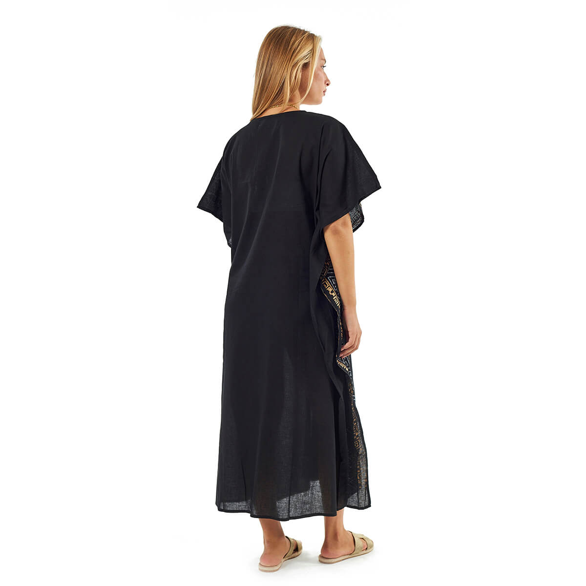 Verde Γυναικείο Καφτάνι 47-0115 Βαμβακερό Μαύρο Verde Γυναικείο Καφτάνι 47-0115 Βαμβακερό Μαύρο