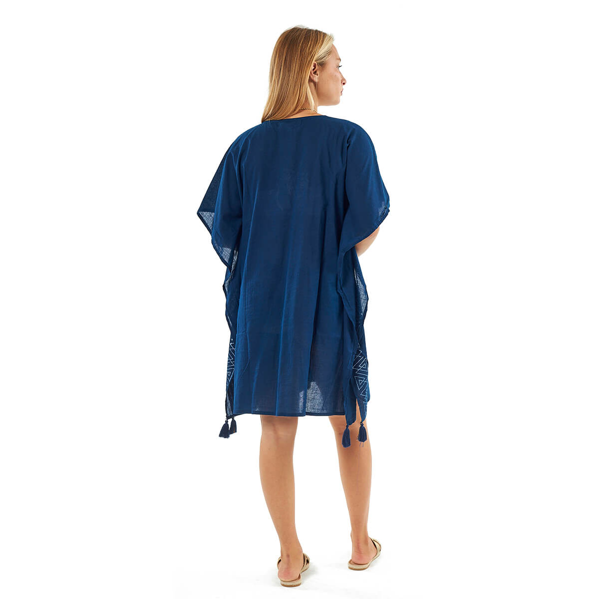 Verde Γυναικείο Καφτάνι 47-0116 Βαμβακερό Μπλε
