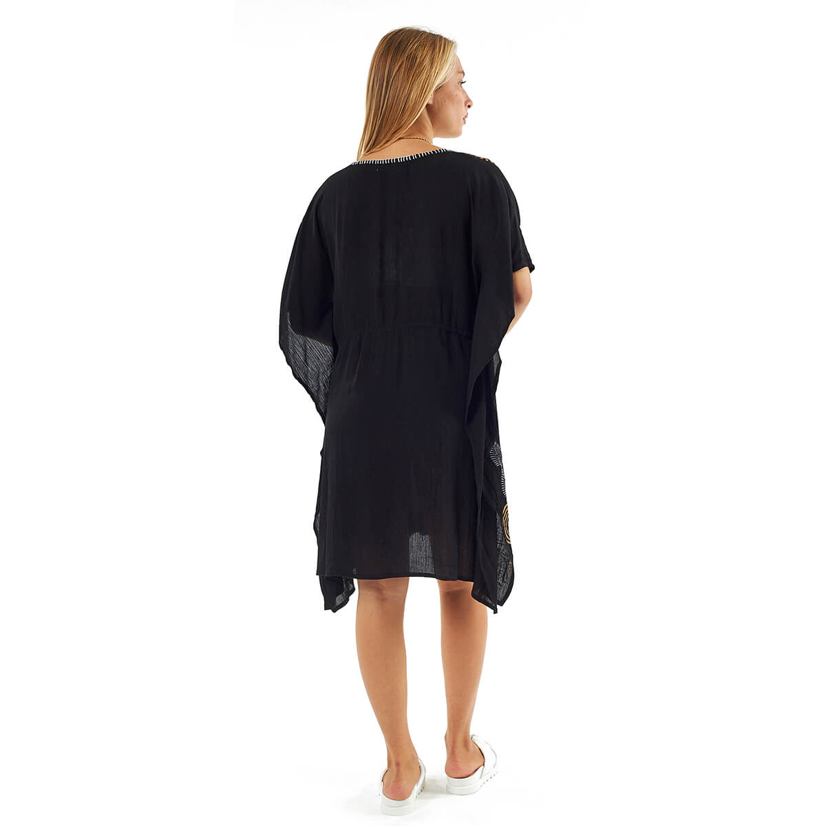 Verde Γυναικείο Καφτάνι 47-0117 Βισκόζη Μαύρο