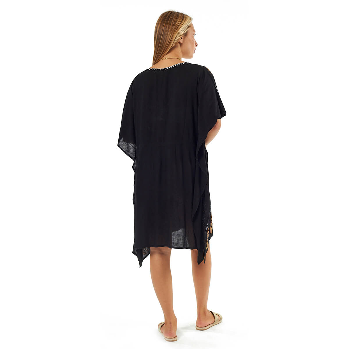 Verde Γυναικείο Καφτάνι 47-0118 Βισκόζη Μαύρο Verde Γυναικείο Καφτάνι 47-0118 Βισκόζη Μαύρο