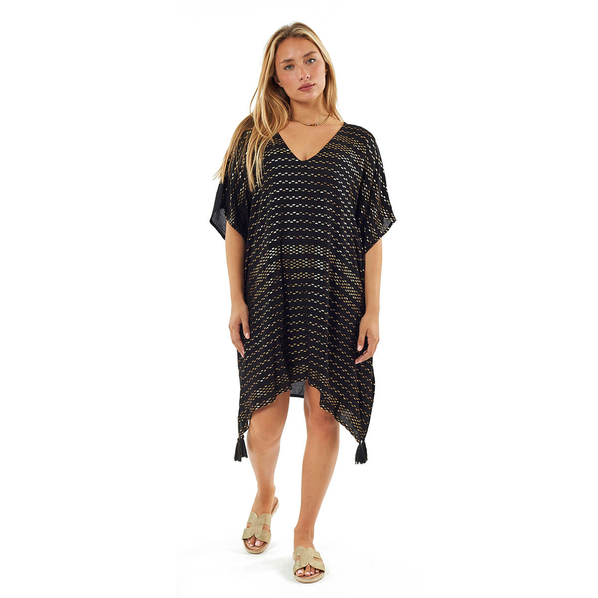 Verde Γυναικείο Καφτάνι 47-0120 Βισκόζη Μαύρο