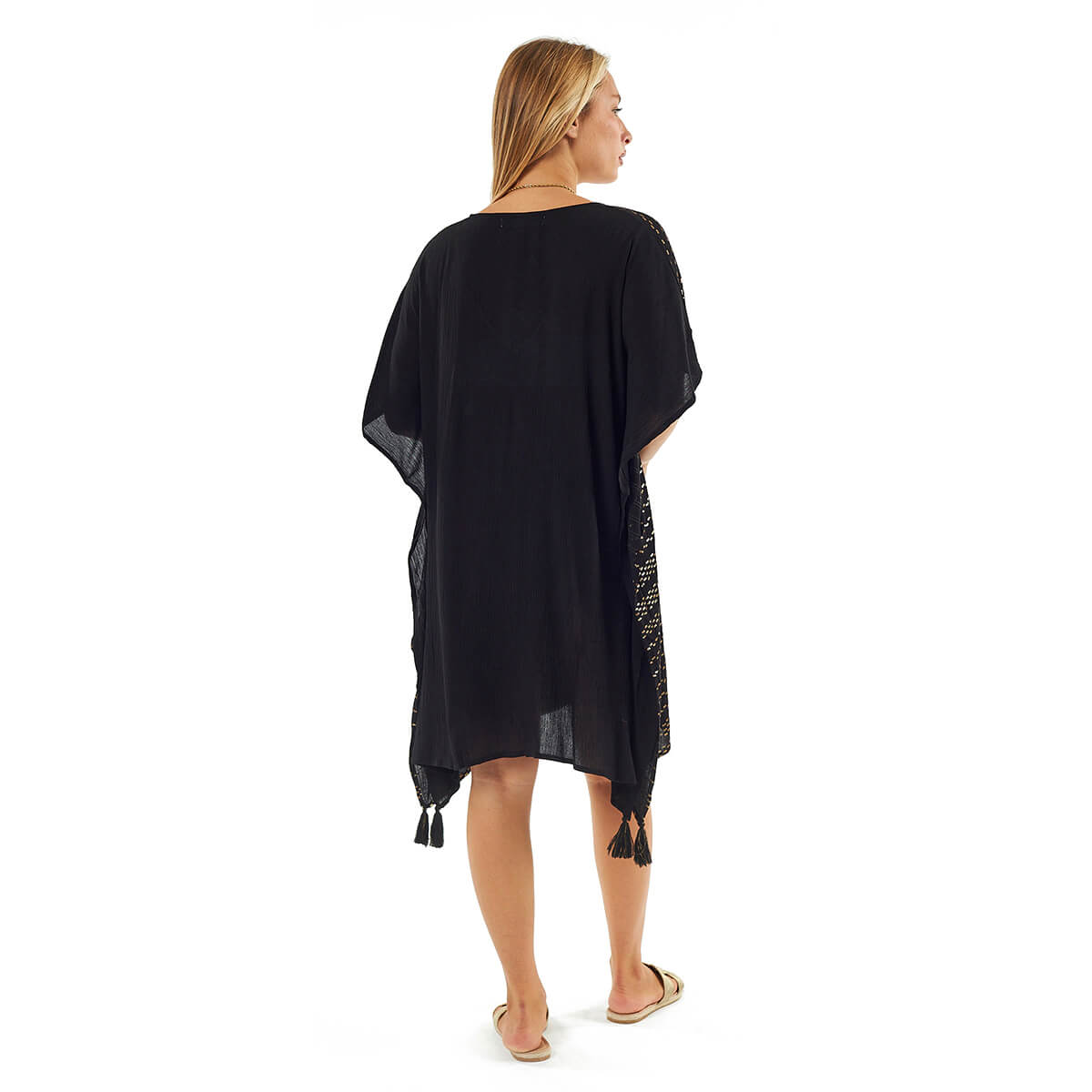 Verde Γυναικείο Καφτάνι 47-0120 Βισκόζη Μαύρο