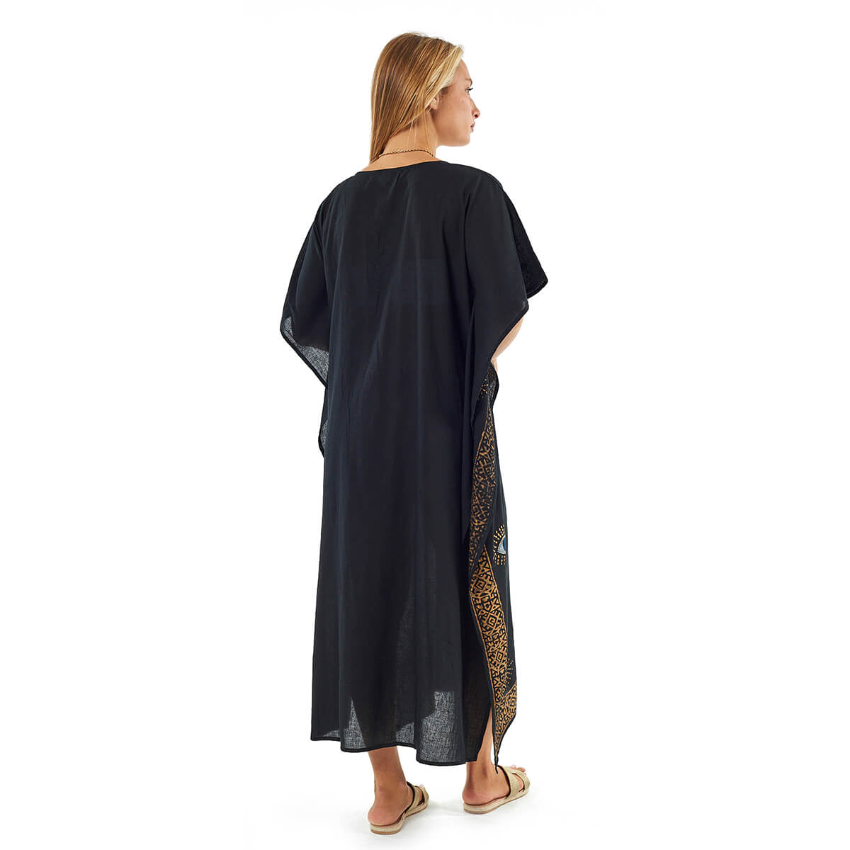 Verde Γυναικείο Καφτάνι 47-0121 Βαμβακερό Μαύρο