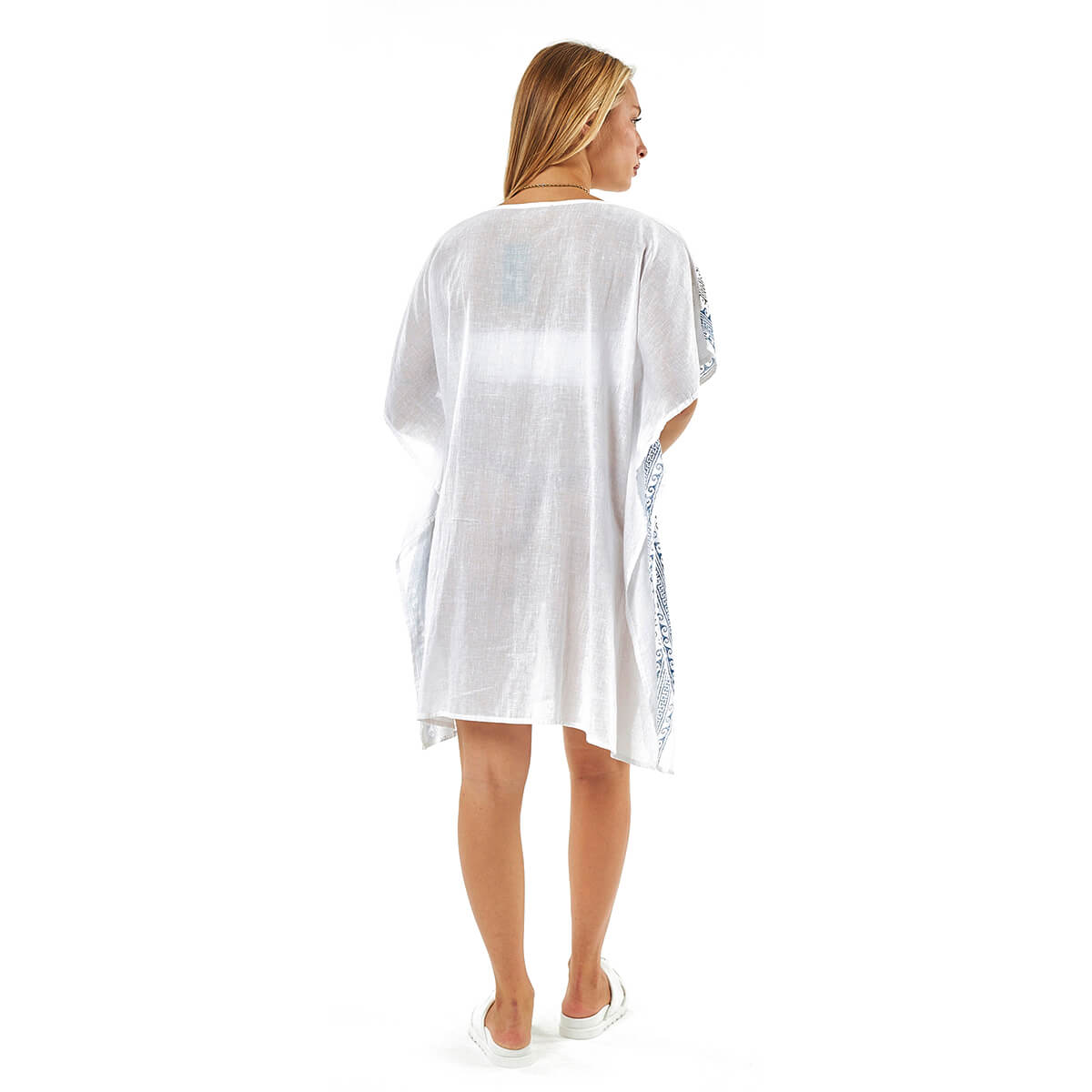 Verde Γυναικείο Καφτάνι 47-0122 Βαμβακερό Άσπρο