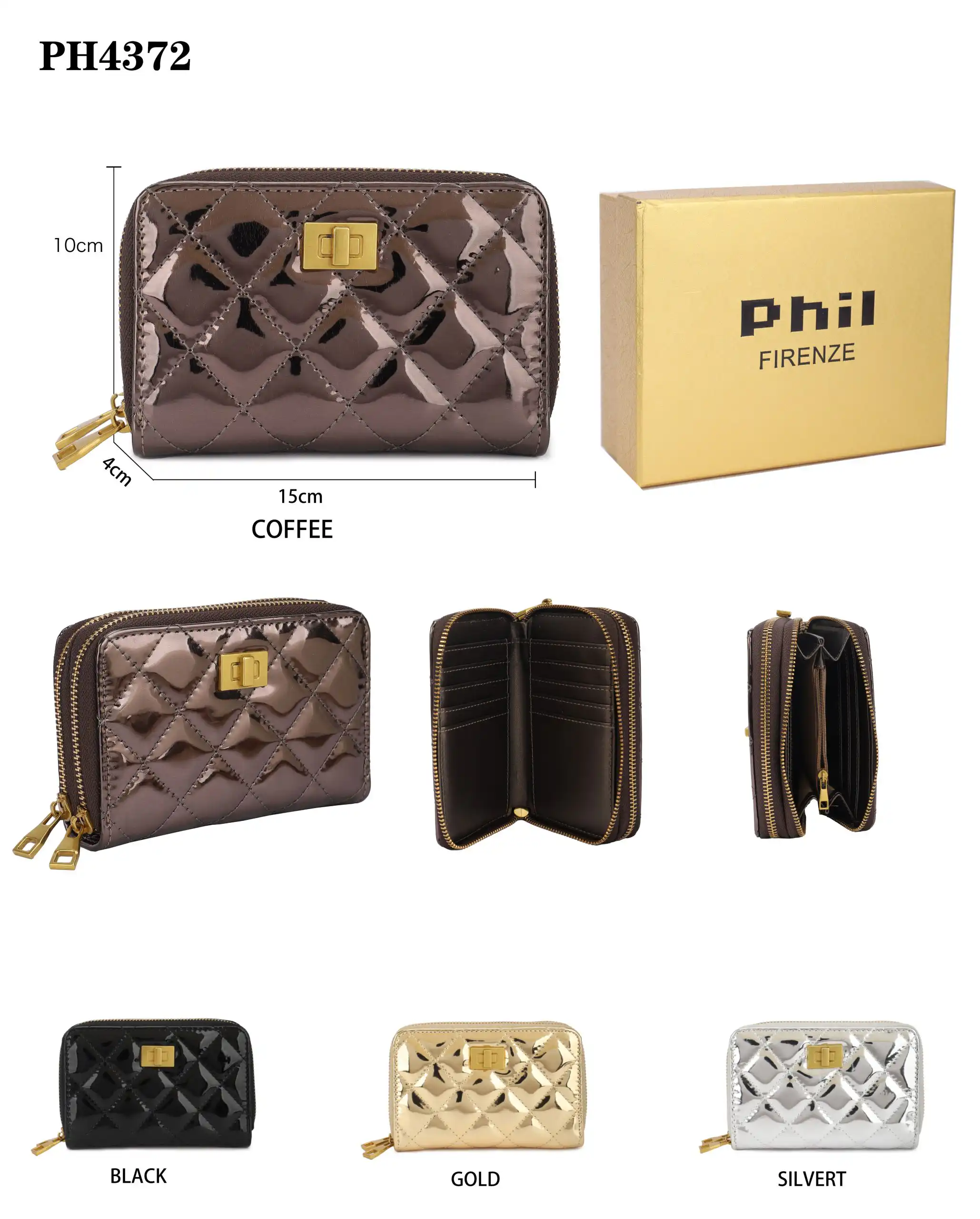 Γυναικείο Πορτοφόλι Χιαστί Phil F PH4372 Μπρονζέ