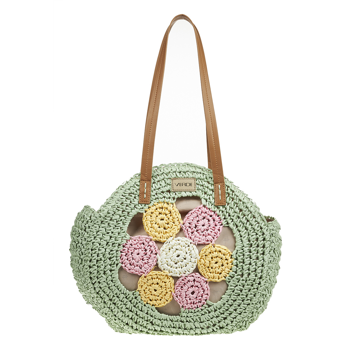 Verde Γυναικεία Ψάθινη Τσαντα 48-0204 Πράσινο