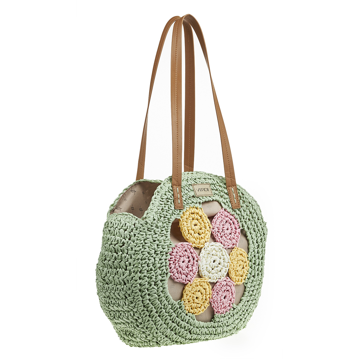 Verde Γυναικεία Ψάθινη Τσαντα 48-0204 Πράσινο