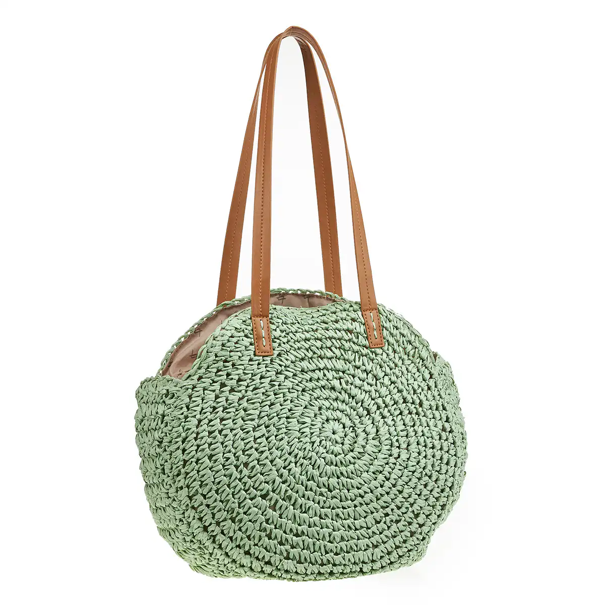Verde Γυναικεία Ψάθινη Τσαντα 48-0204 Πράσινο