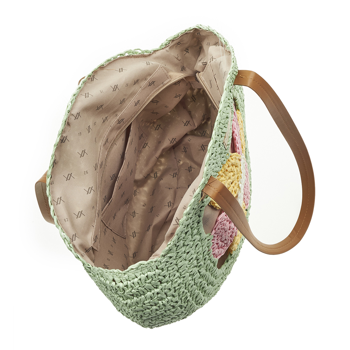 Verde Γυναικεία Ψάθινη Τσαντα 48-0204 Πράσινο