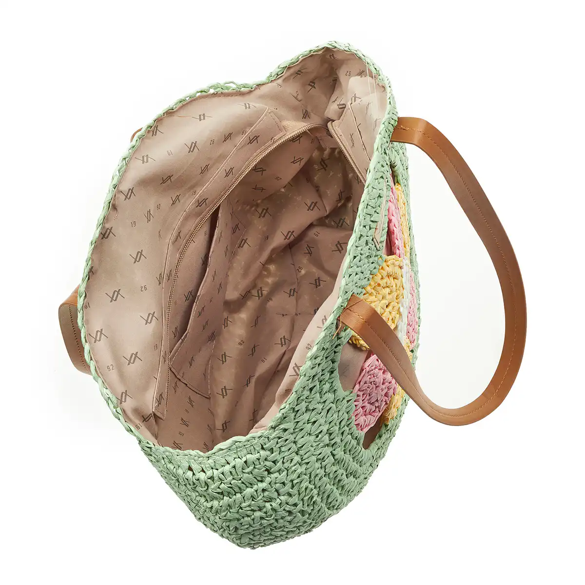 Verde Γυναικεία Ψάθινη Τσαντα 48-0204 Πράσινο