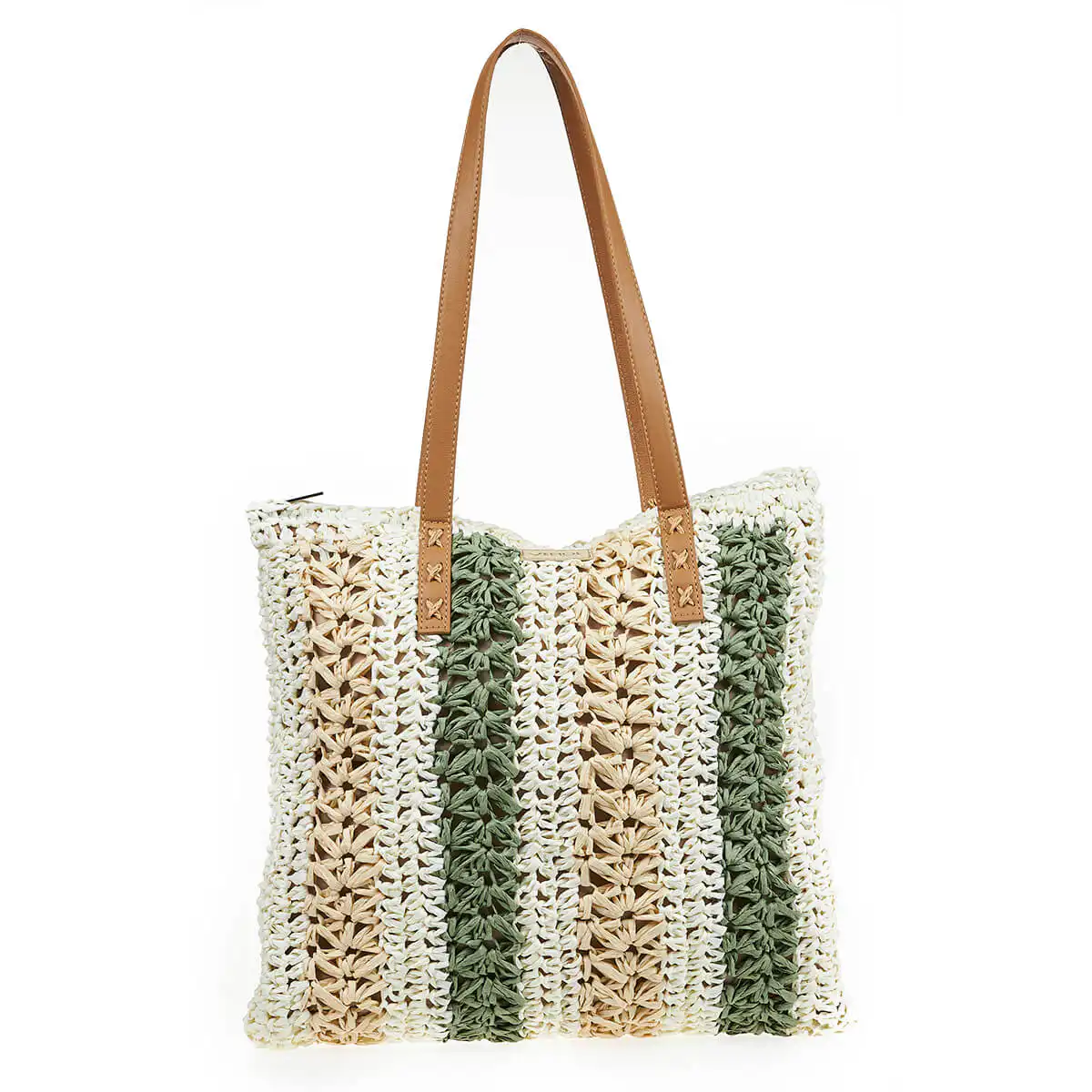 Verde Γυναικεία Ψάθινη Τσαντα 48-0207 Χακί Verde Γυναικεία Ψάθινη Τσαντα 48-0207 Χακί