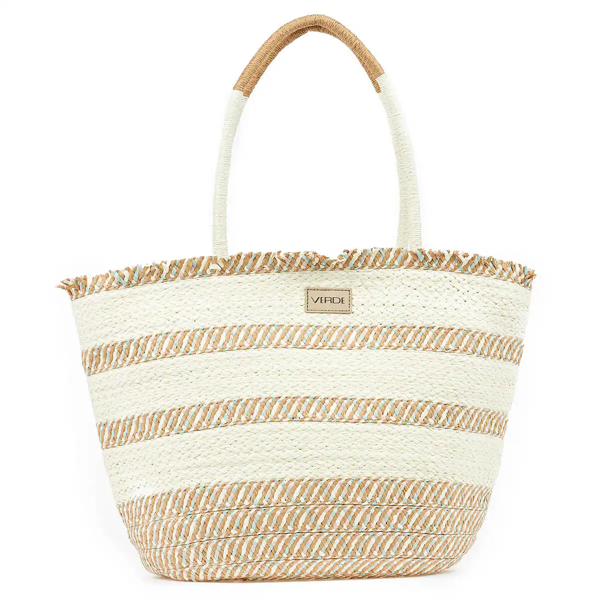 Verde Γυναικεία Ψάθινη Τσαντα 48-0208 Μπέζ Verde Γυναικεία Ψάθινη Τσαντα 48-0208 Μπέζ