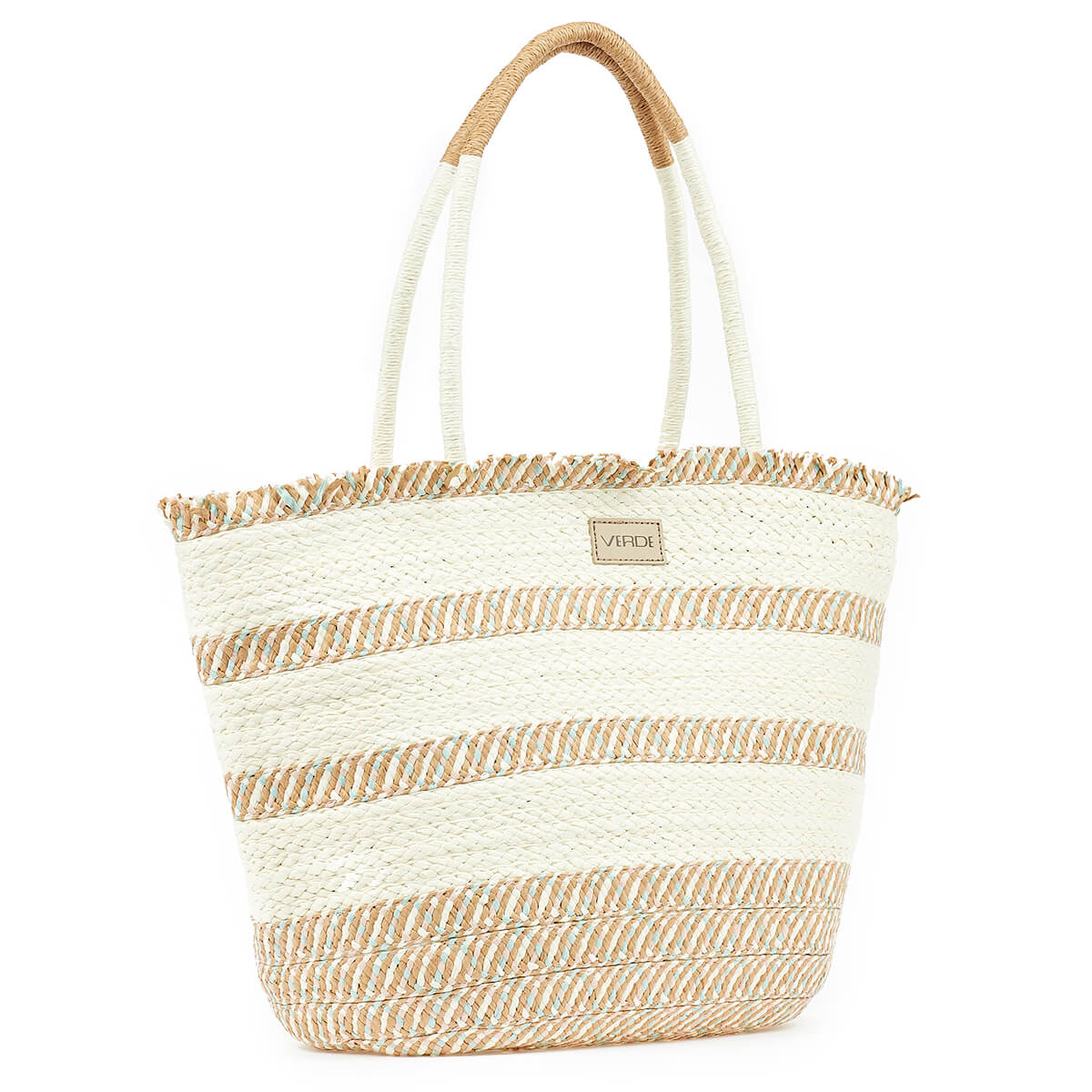 Verde Γυναικεία Ψάθινη Τσαντα 48-0208 Μπέζ