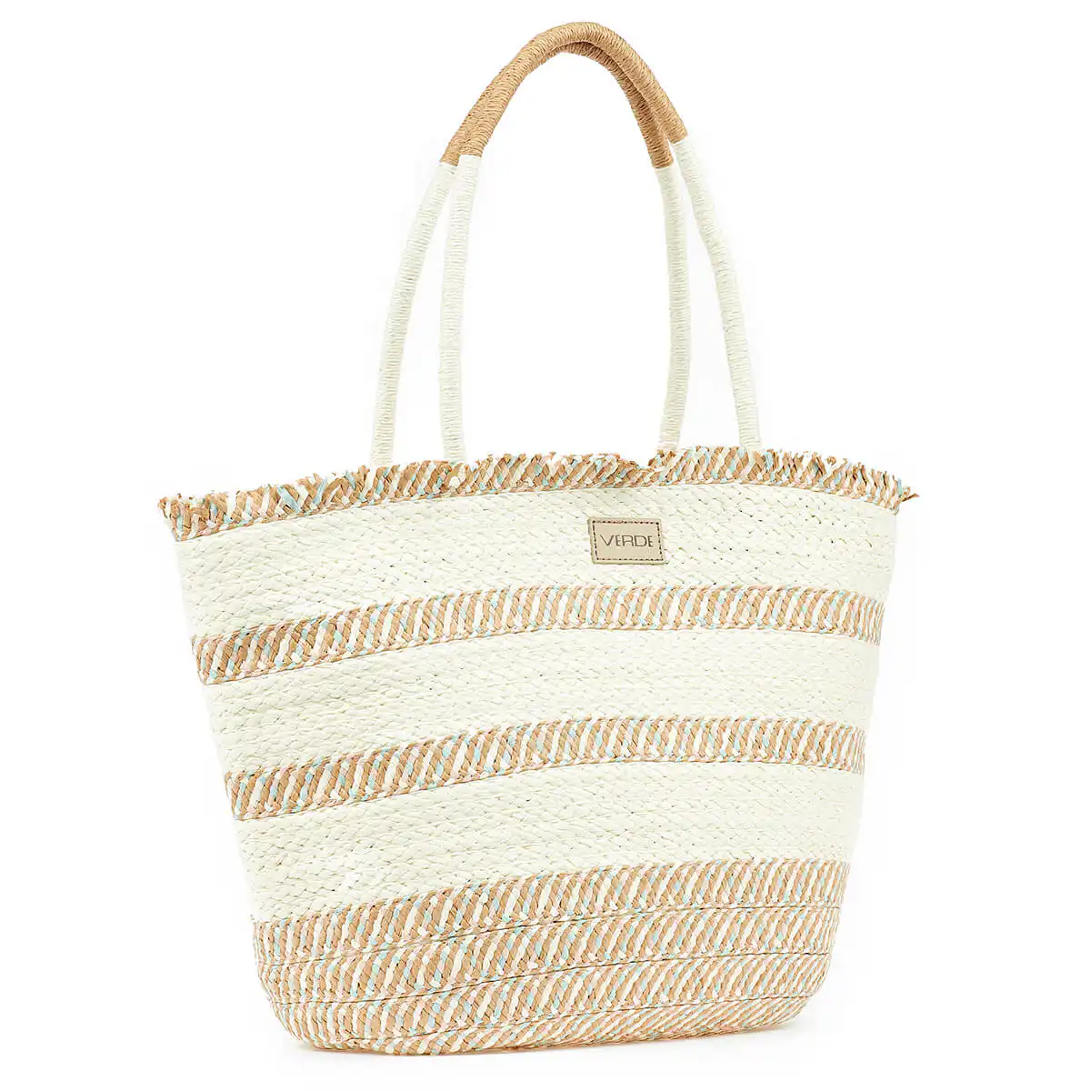 Verde Γυναικεία Ψάθινη Τσαντα 48-0208 Μπέζ Verde Γυναικεία Ψάθινη Τσαντα 48-0208 Μπέζ