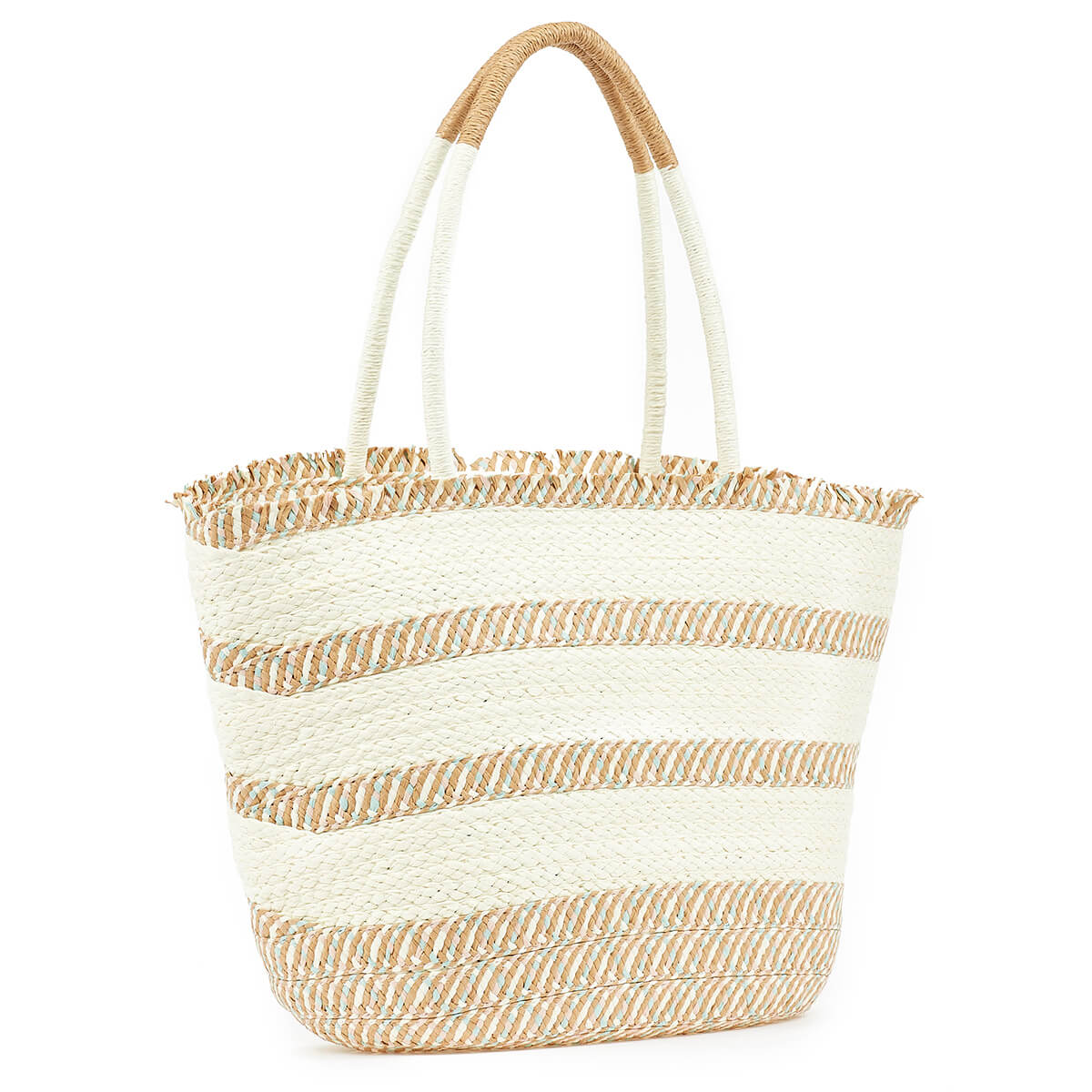 Verde Γυναικεία Ψάθινη Τσαντα 48-0208 Μπέζ