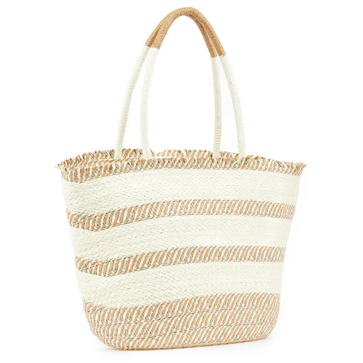 Verde Γυναικεία Ψάθινη Τσαντα 48-0208 Μπέζ