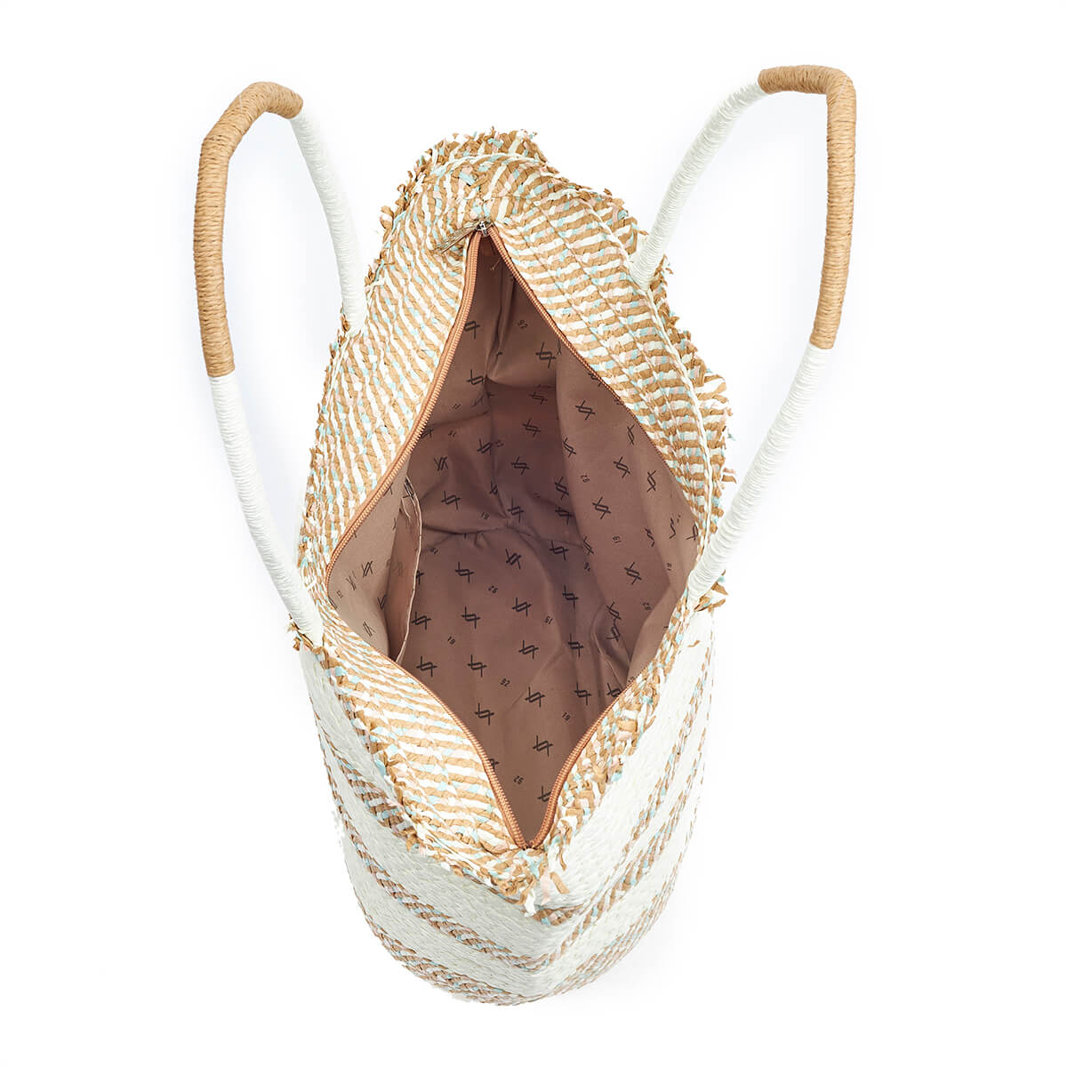 Verde Γυναικεία Ψάθινη Τσαντα 48-0208 Μπέζ