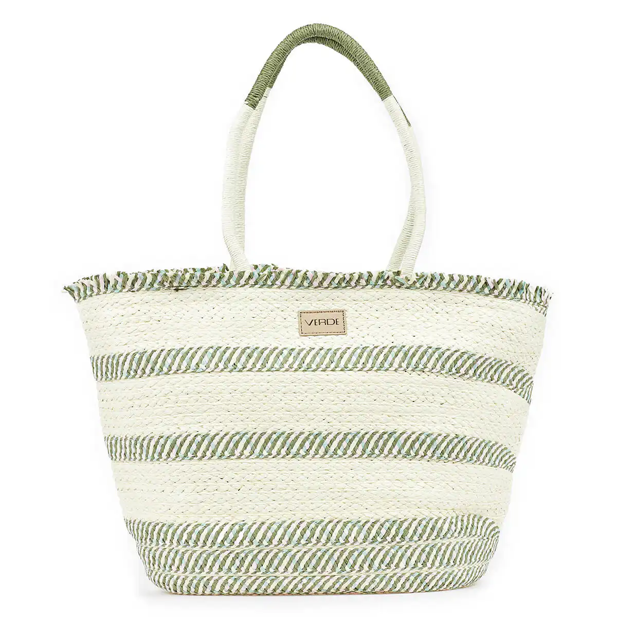 Verde Γυναικεία Ψάθινη Τσαντα 48-0208 Χακί Verde Γυναικεία Ψάθινη Τσαντα 48-0208 Χακί