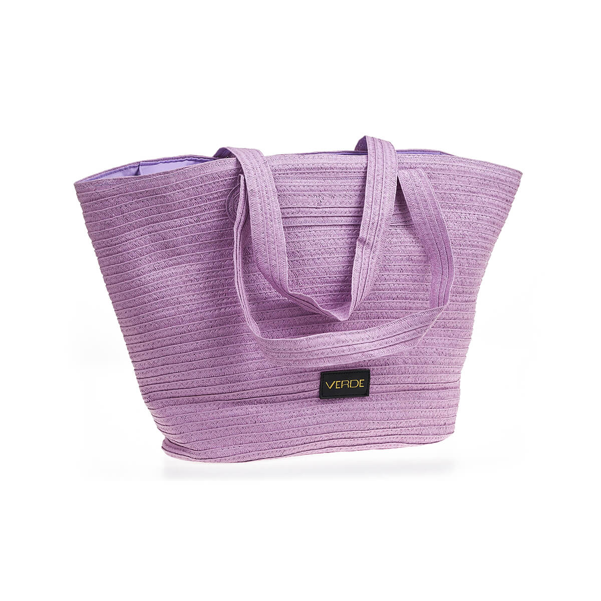 Verde Γυναικεία Τσάντα Ψάθινη 48-0213 Ψάθινη Λιλά