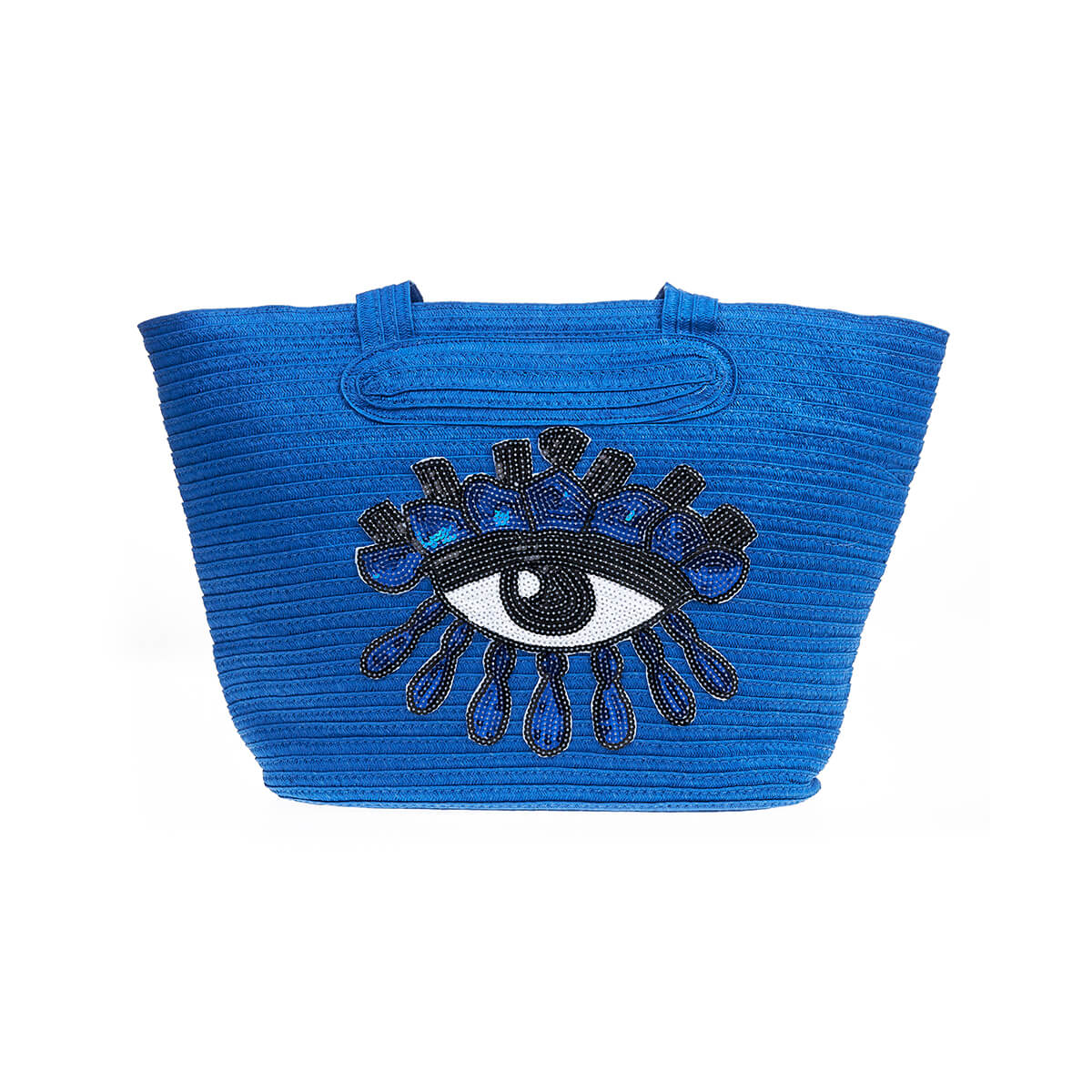 Verde Γυναικεία Τσάντα Ψάθινη 48-0213 Ψάθινη Μπλε