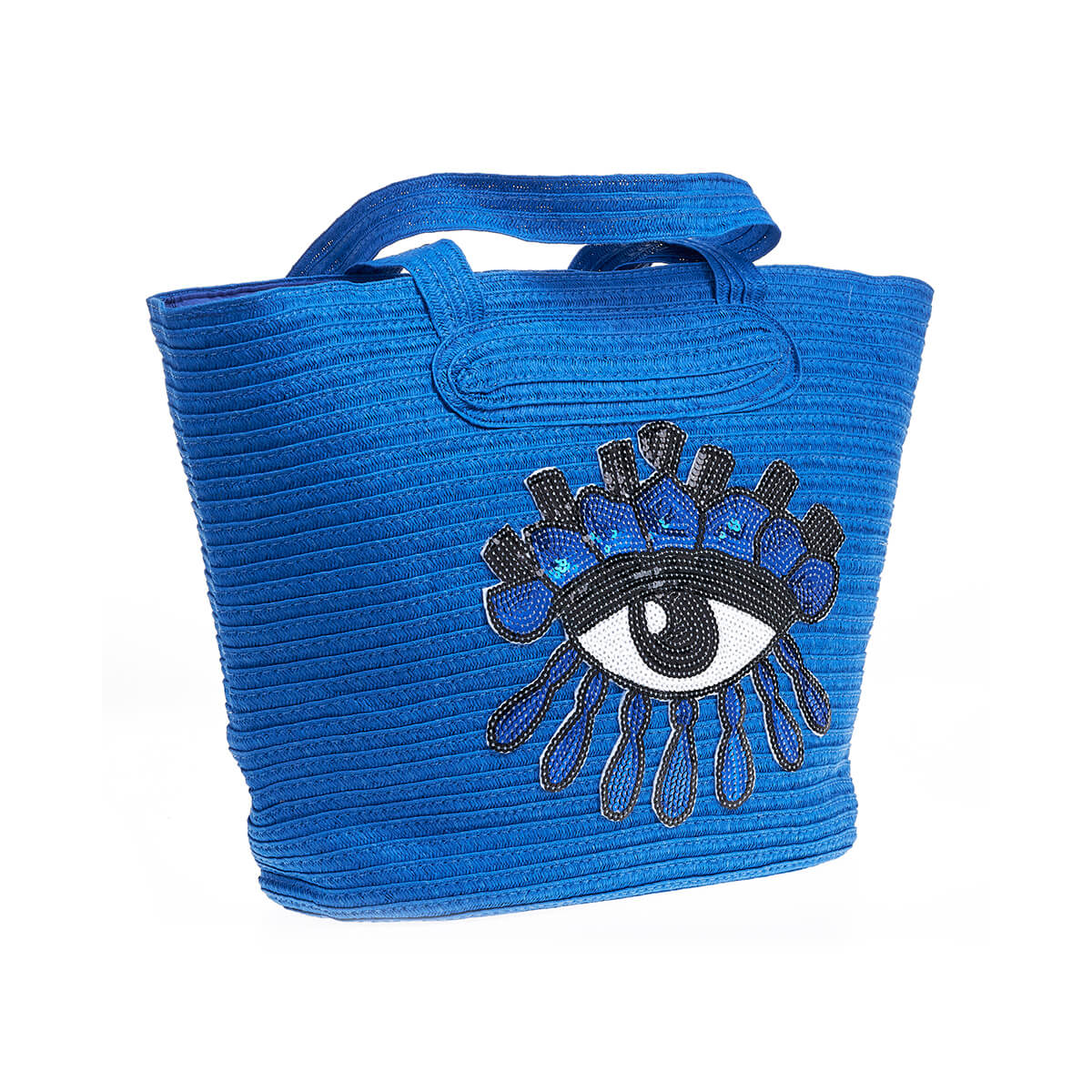 Verde Γυναικεία Τσάντα Ψάθινη 48-0213 Ψάθινη Μπλε