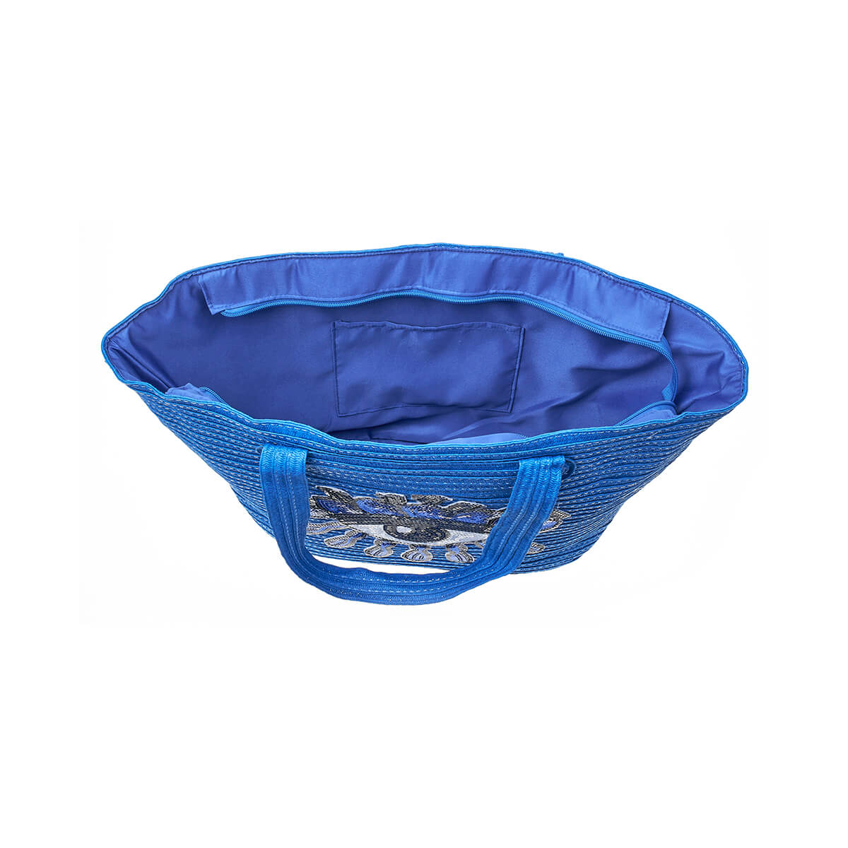 Verde Γυναικεία Τσάντα Ψάθινη 48-0213 Ψάθινη Μπλε