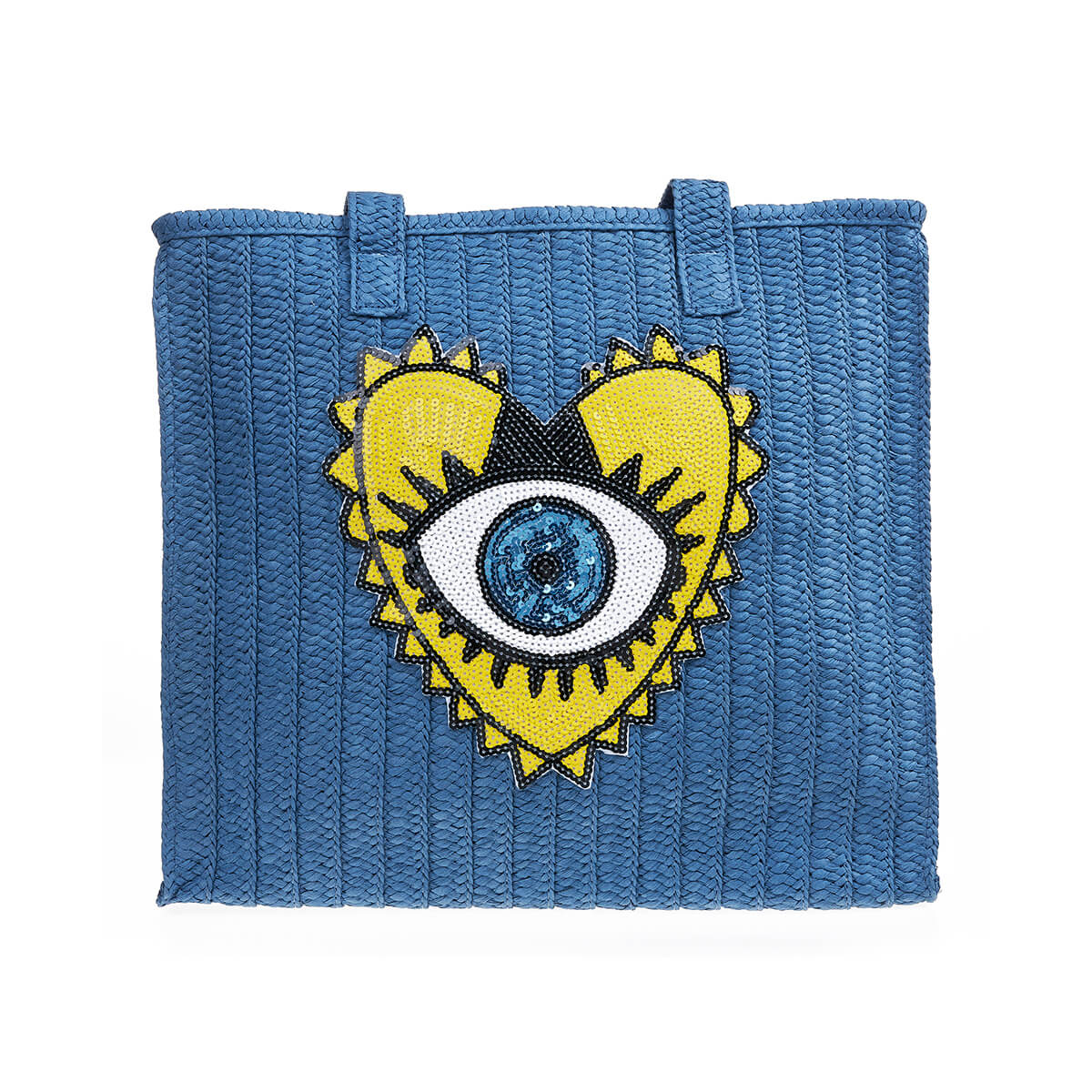 Verde Γυναικεία Τσάντα Ψάθινη 48-0214 Ψάθινη Μπλε