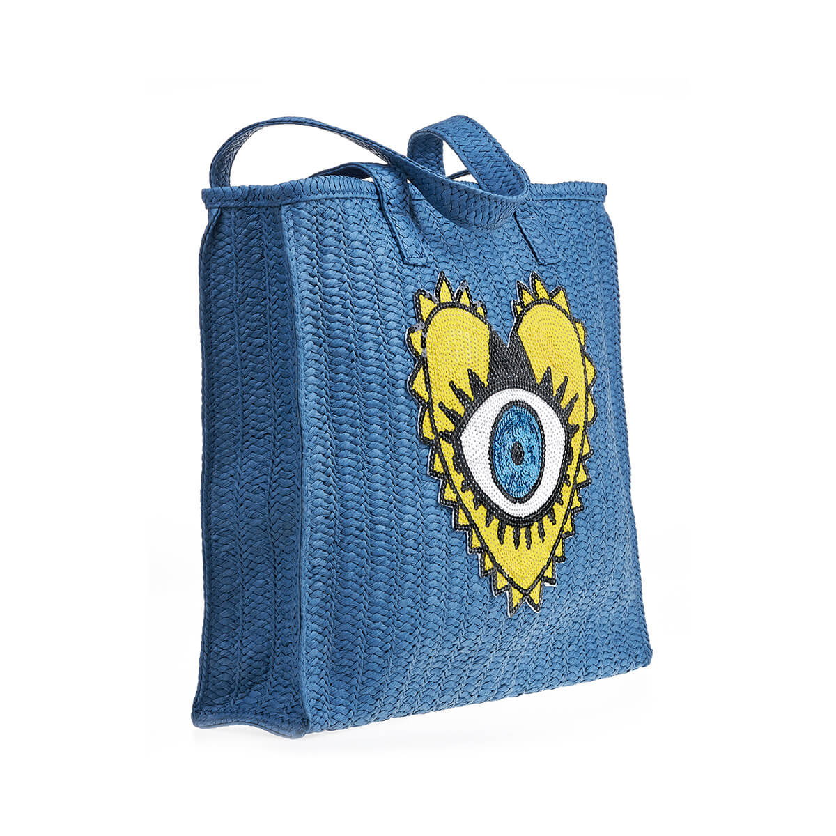 Verde Γυναικεία Τσάντα Ψάθινη 48-0214 Ψάθινη Μπλε