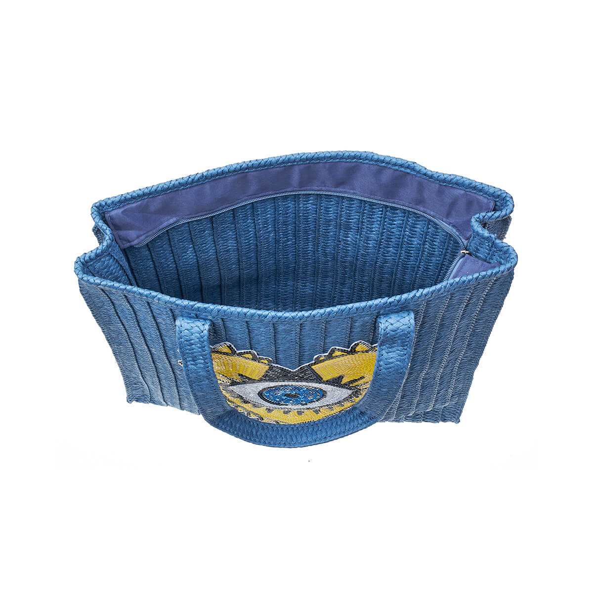 Verde Γυναικεία Τσάντα Ψάθινη 48-0214 Ψάθινη Μπλε