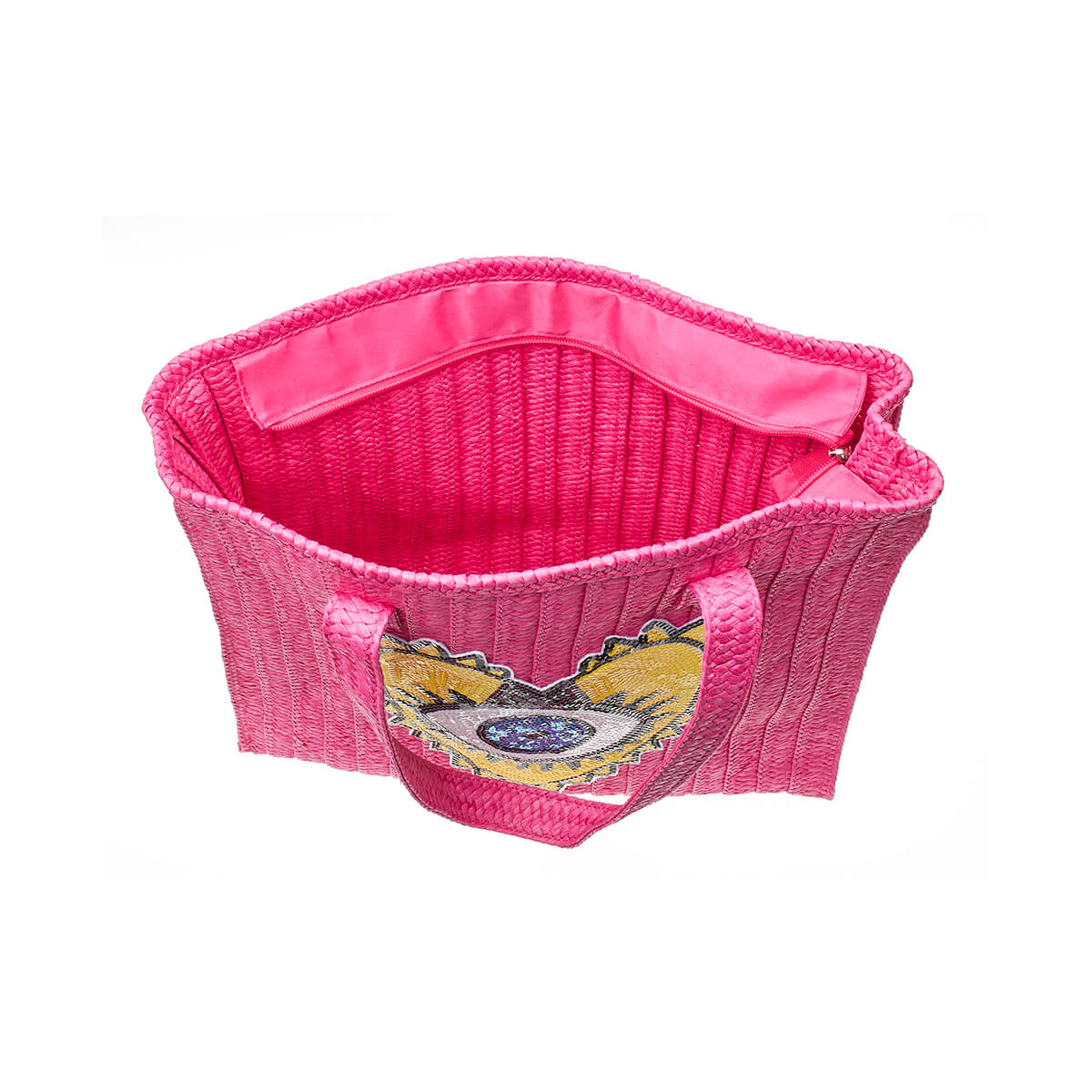 Verde Γυναικεία Τσάντα Ψάθινη 48-0214 Ψάθινη Φούξια